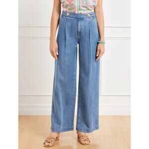 Talbots Wide Leg Trouser Jeans Y2K NWT Naomi Wash Sz 12 A004095
